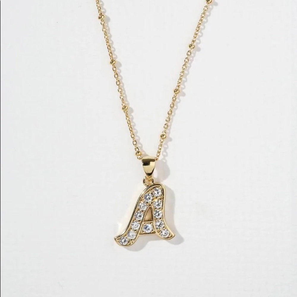 24K gold plated Vanessa Mooney Initial necklace